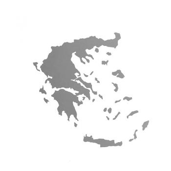 Αυτοκόλλητο Αυτοκινήτου "Χάρτης Ελλάδας'' Μικρός 11cm x 9cm Ασημί 1 Τεμάχιο