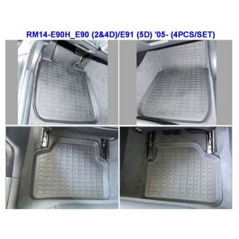 Πατάκια Σκαφάκια 3D Από Λάστιχο Για Bmw 3 E90 / E91 05-11 "Star Diamond" 4 Τεμάχια Μαύρα