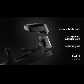 Κονσόλα Χειροφρένου Τεμπέλης Με Βάση Armster S Από Δερματίνη Για Opel Corsa D 06-14 Μαύρο Χρώμα Σετ 2 Τεμάχια