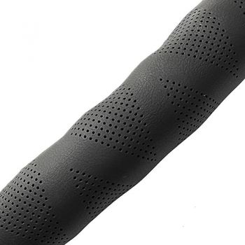 Κάλυμμα Τιμονιού Αυτοκινήτου Δερμάτινο Λείο/ Τρυπητό Μαύροι Medium 38cm