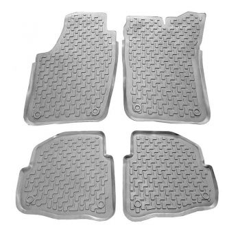 Πατάκια Σκαφάκια 3D Από Λάστιχο Για Skoda Fabia 06-14 "Star Diamond" 4 Τεμάχια Γκρι