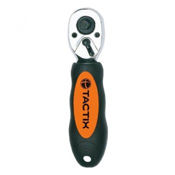 Καστάνια Mini Διπλή 72 Δοντιών Με Καρέ 1/4" & 3/8" Με Αντιολισθητική Λαβή Tactix 900060