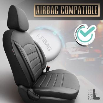 Καλύμματα Αυτοκινήτου Otom Inspire Design Universal Full Δερματίνη Σετ Εμπρός / Πίσω 11 Τεμαχίων Μαύρο INS-3501