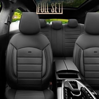 Καλύμματα Αυτοκινήτου Otom Inspire Design Universal Full Δερματίνη Σετ Εμπρός / Πίσω 11 Τεμαχίων Μαύρο INS-3501