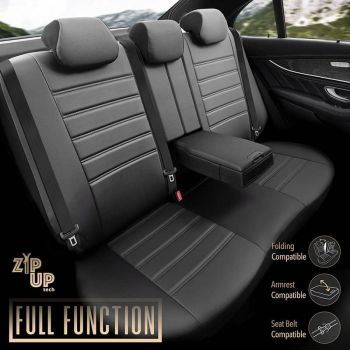 Καλύμματα Αυτοκινήτου Otom Inspire Design Universal Full Δερματίνη Σετ Εμπρός / Πίσω 11 Τεμαχίων Μαύρο INS-3501