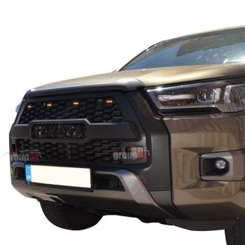 ΕΜΠΡΟΣΘΙΑ ΜΑΣΚΑ, ΜΕΓΑΛΗ ΜΕ LED GRILLE 809LED TOYOTA HILUX INVINCIBLE 2021+