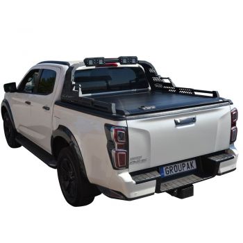 ΚΑΠΑΚΙ ΚΑΡΟΤΣΑΣ ΡΟΛΟ ΑΛΟΥΜΙΝΙΟΥ ΜΕ PREMIUM LED ROLL-BAR TEK 2 MAX 9080 ROLL+RB 430LED ISUZU D-MAX 2021+