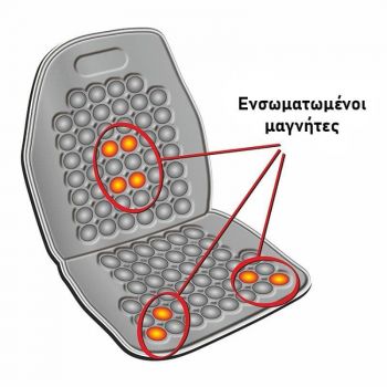 Πλατοκάθισμα Μασάζ Αυτοκινήτου / Καρέκλας Γραφείου Πολυεστερικό Βιομαγνητικό Bossi Γκρι 1 Τεμάχιο 4950-1
