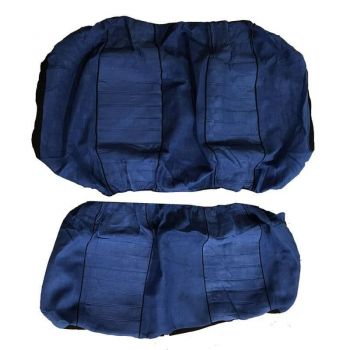 Καλύμματα Αυτοκινήτου Σετ Εμπρός-Πίσω Πετσετέ 100% Μονοκόμματα Πίσω Καθίσματα Μπλε/Μαύρο 6 Τεμάχια