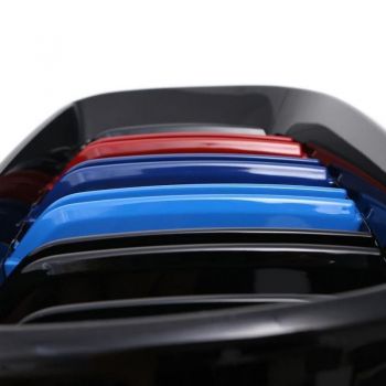 Καρδιές Μάσκας Για Bmw 3 E46 02-05 Sedan/Touring M4 Look Με Διπλή Γρίλια Tri-Color Μαύρο Γυαλιστερό 2 Τεμάχια