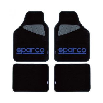Μοκέτα Μαύρη με Μπλε logo 4τμχ Sparco