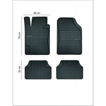 Πατάκια Λάστιχο Διεθνή Pure Design Black 4τμχ Frogum