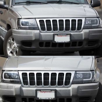 Μπροστινά Φανάρια Set Για Jeep Grand Cherokee 99-05 WJ DRL Tube Lights Μαύρα HB4/H1 Manual Sonar