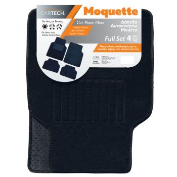 Δάπεδα MOQUETTE Σετ 4τεμ Μαύρο για Όλα τα Αυτοκίνητα