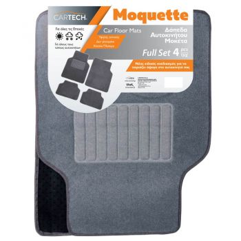Δάπεδα MOQUETTE Σετ 4τεμ Γκρι για Όλα τα Αυτοκίνητα