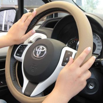 Κάλυμμα Τιμονιού Ariston Leather Feeling Μπεζ MD