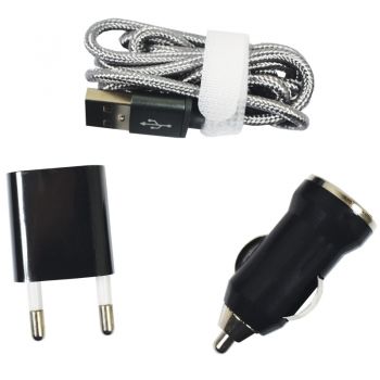 Travel Kit Φορτιστής 3 σε 1 Αυτοκινήτου & Σπιτιού