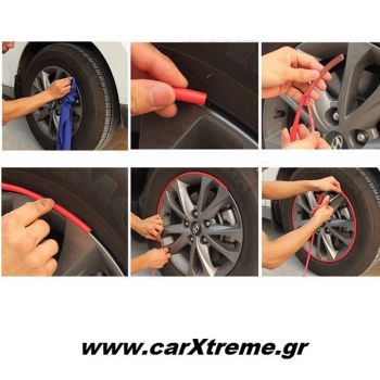 Διακοσμητική 3D Αυτοκόλλητη Ταινία για τις Ζάντες 4m Κόκκινο 52250