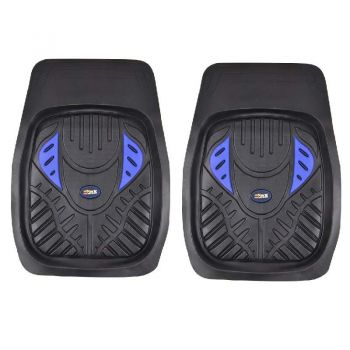 Πατάκια Αυτοκινήτου Universal Σκαφάκια Μπροστινά Μαύρα/Μπλε Yark 2 Τεμάχια