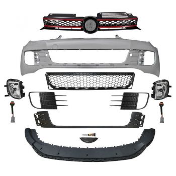 Μπροστινός Προφυλακτήρας Για VW Golf VI (6) 08-12 GTI Look Σετ Με Μάσκα Και Προβολείς