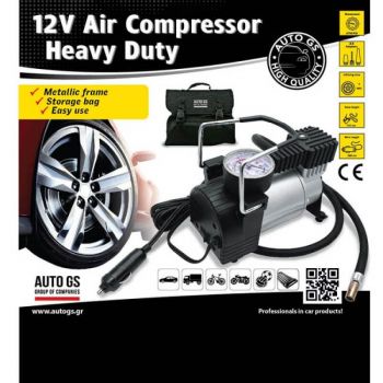 Κομπρεσέρ -  Κομφλέρ Αέρος Αυτοκινήτου Μεταλλικό Μεγάλο Με Μανόμετρο Premium Heavy Duty 12V 150Psi 15114