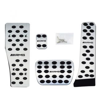 Πεντάλ Αλουμινίου Κουμπωτά Και Footrest AMG Style Για Mercedes-Benz W204 / W212 Αυτόματο Σετ 4 Τεμάχια