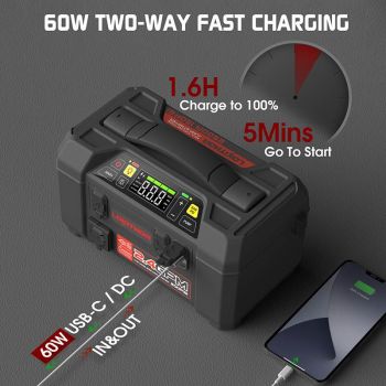 Εκκινητής Μπαταριών Με Ενσωματωμένο Ασύρματο Πιεστικό Νερού 1.5 MPA ,Powerbank, Κομπρεσσέρ Αέρος 150PSI, Φακός Led 5 Σε1 Lokithor AW401 12 Volt 2500A