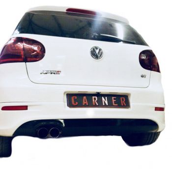Πισινός Προφυλακτήρας Για VW Golf V (5) 03-08 R32 Look Με Εξατμίσεις Αριστερά Μαύρο Ματ Από Abs Πλαστικό