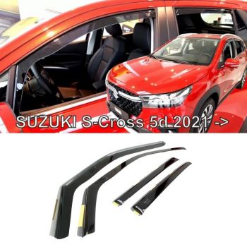 Ανεμοθραύστες Heko Για Suzuki S-Cross (2021+) 5 Πορτο - Φιμέ Χρώμα Σετ 4 Τεμάχια Εμπρός Και Πίσω 28659