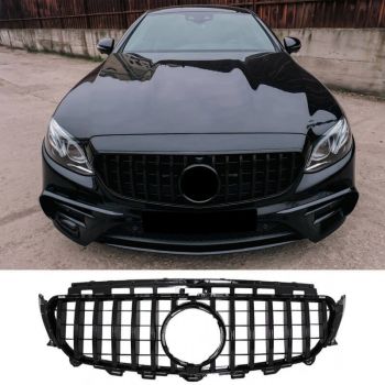 Μάσκα Για Mercedes-Benz E-Class W213 16-19 GT Amg Panamericana Look Μαύρο Γυαλιστερό 1 Τεμάχιο
