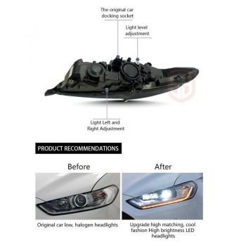 Μπροστινά Φανάρια Set Για Ford Mondeo mk5 13-16 DRL Chrome H7/Led Με Φλας Dynamic Carner