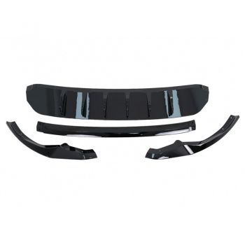 Μπροστινό Spoiler Για Audi Q8 S-Line (2018-2023) Γυαλιστερό Μαύρο 4 Τεμάχια