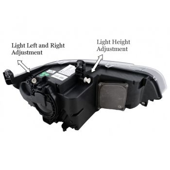 Μπροστινά Φανάρια Set Για Bmw X5 E70 07-14 Double L LED Bar Μαύρα Upgrade Xenon To Led Με Μοτέρ Carner