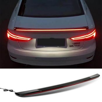 Αεροτομή Πορτ Παγκάζ Για Audi A3 8VS Sedan 12-20 GT Look Με Dynamic Led Flash/Stop Μαύρο Γυαλιστερό Από Abs Πλαστικό