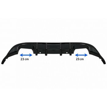 Diffuser Πίσω Προφυλακτήρα Για VW Golf VII (7.5) 17-20 Facelift R-Look Μαύρο Γυαλιστερό