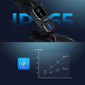 Φορτιστής Ηλεκτρικών Αυτοκινήτων 7 Pin Μονοφασικό 16Amp 3.7 kW 5 Μέτρα Type 2 Topdon PulseQ AC Portable