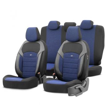 Καλύμματα Αυτοκινήτου Otom "Nova" Universal Ύφασμα Jacquard / Δερματίνη Σετ Εμπρός / Πίσω 11 Τεμαχίων Μπλε / Μαύρο ΝΟV-3304