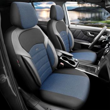 Καλύμματα Αυτοκινήτου Otom "Nova" Universal Ύφασμα Jacquard / Δερματίνη Σετ Εμπρός / Πίσω 11 Τεμαχίων Μπλε / Μαύρο ΝΟV-3304