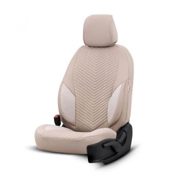 Καλύμματα Αυτοκινήτου Otom "Advanced Leather" Universal Δερματίνη / Λινό Ύφασμα Σετ Εμπρός / Πίσω 11 Τεμαχίων Μπεζ ΑDV-105