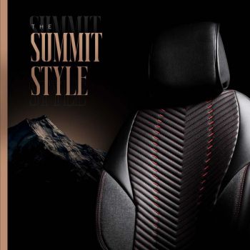 Καλύμματα Αυτοκινήτου Otom "Advanced Leather" Universal Δερματίνη / Λινό Ύφασμα Σετ Εμπρός / Πίσω 11 Τεμαχίων Μαύρο / Κόκκινο ΑDV-101