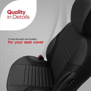 Καλύμματα Αυτοκινήτου Otom Coral Design Universal Full Δερματίνη Σετ Εμπρός / Πίσω 11 Τεμαχίων Μαύρο CRΑL-101