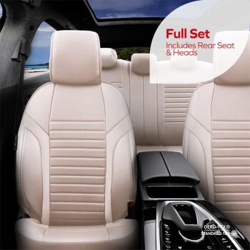 Καλύμματα Αυτοκινήτου Otom Coral Design Universal Full Δερματίνη Σετ Εμπρός / Πίσω 11 Τεμαχίων Μπεζ CRΑL-102
