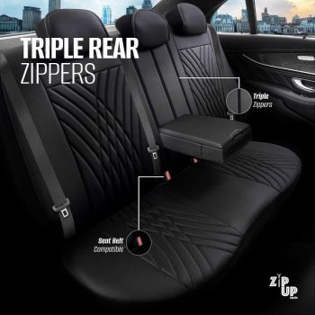 Καλύμματα Αυτοκινήτου Otom Progressive Design Universal Full Δερματίνη Σετ Εμπρός / Πίσω 11 Τεμαχίων Μαύρο PRG-101