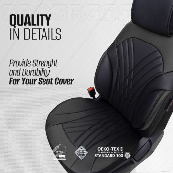 Καλύμματα Αυτοκινήτου Otom Progressive Design Universal Full Δερματίνη Σετ Εμπρός / Πίσω 11 Τεμαχίων Μαύρο PRG-101