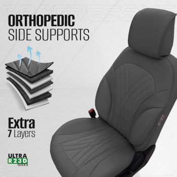 Καλύμματα Αυτοκινήτου Otom Progressive Design Universal Full Δερματίνη Σετ Εμπρός / Πίσω 11 Τεμαχίων Γκρι ΡRG-103
