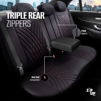 Καλύμματα Αυτοκινήτου Otom Progressive Design Universal Full Δερματίνη Σετ Εμπρός / Πίσω 11 Τεμαχίων Μαύρο / Κόκκινο ΡRG-104