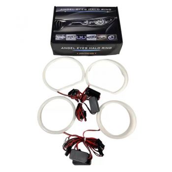 Angel Eyes LED Kit Για Bmw X3 E83 03-10 2x131mm & 2x106mm Λευκά Ματ 4 Τεμάχια