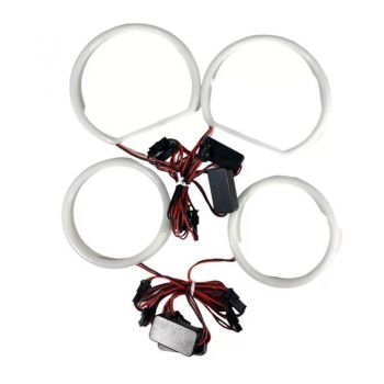 Angel Eyes LED Kit Για Bmw X3 E83 03-10 2x131mm & 2x106mm Λευκά Ματ 4 Τεμάχια