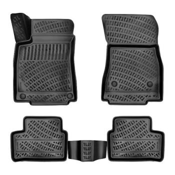 Πατάκια Σκαφάκια 3D Από Λάστιχο TPE Για Mercedes GLA H247 2021- Rizline 4 Τεμάχια Μαύρα