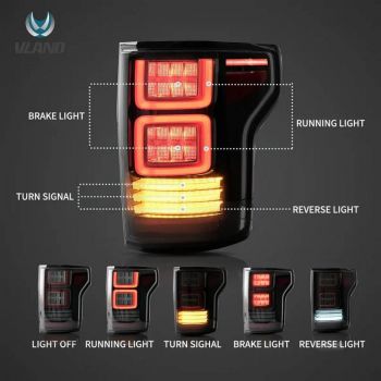 Πισινά Φανάρια Set Για Ford F150 MK13 14-20  Led Bar Dynamic Black Full Led